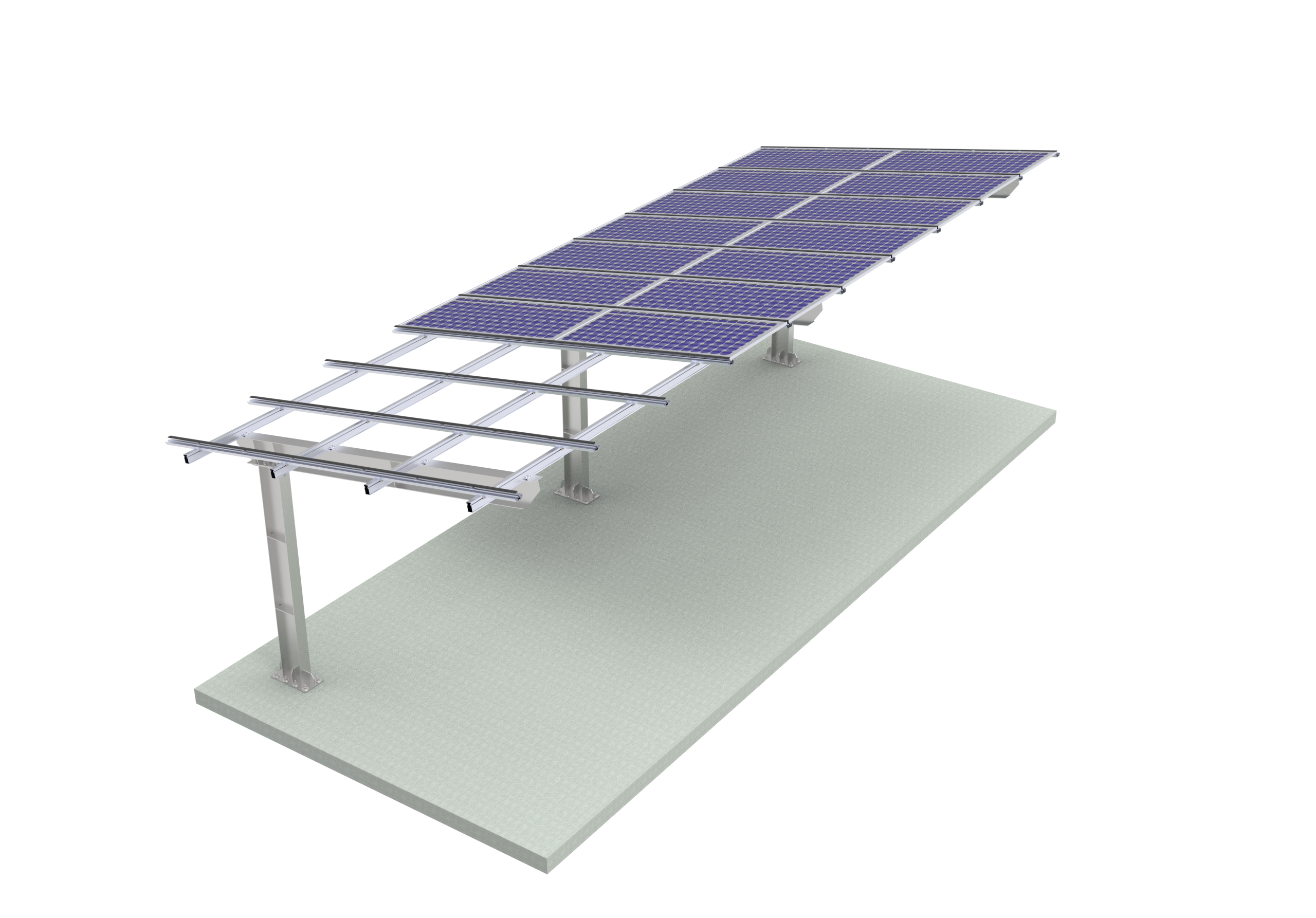 Sistema de montagem para garagem solar: estacionamento inteligente aliado à energia renovável.