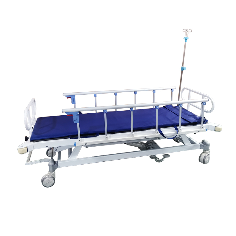 Hospital Portable Hydraulic Emergency Recovery Stretcher Trolley Bed with Wheel