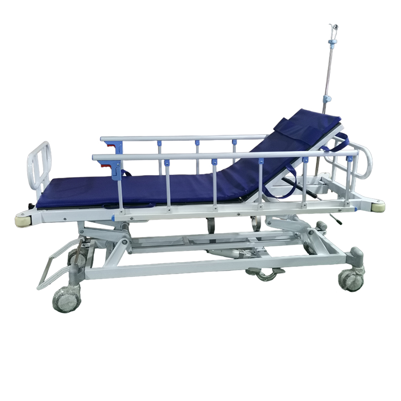 Hospital Portable Hydraulic Emergency Recovery Stretcher Trolley Bed with Wheel