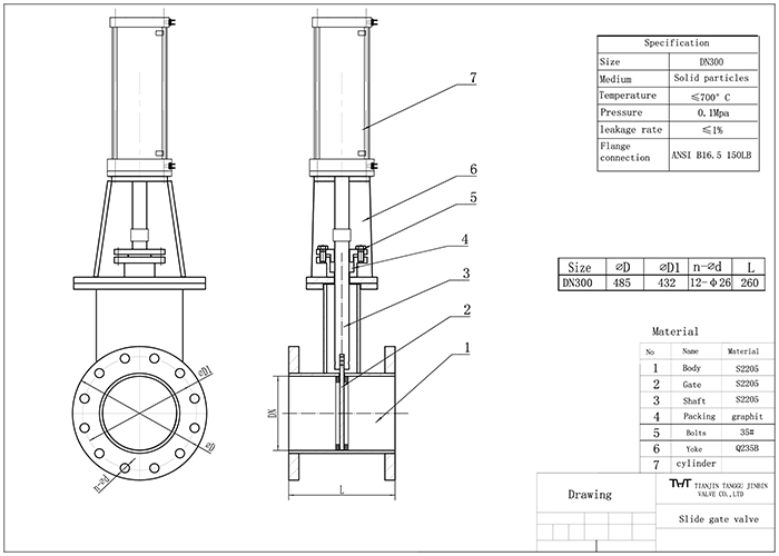 Duplex steel 2205 slide gate valve