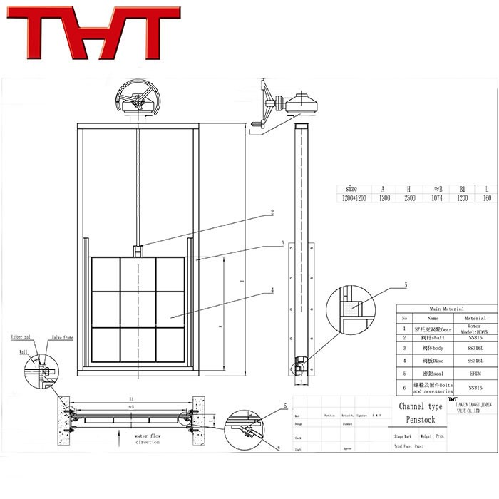 Fabricated Carbon Steel Channel Sluice Gate Penstock