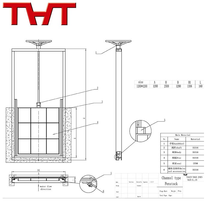 Fabricated Carbon Steel Channel Sluice Gate Penstock