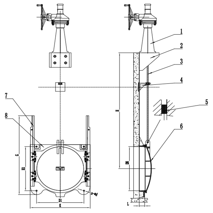 sluice valve drawing