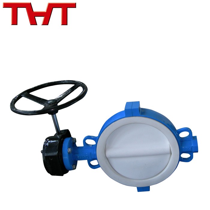 Fluorine Lined Worm Gear Wafer Style Butterfly Valve