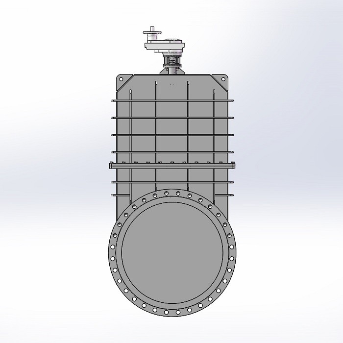 Spur gear PN16 flange ends ss316L knife gate valve