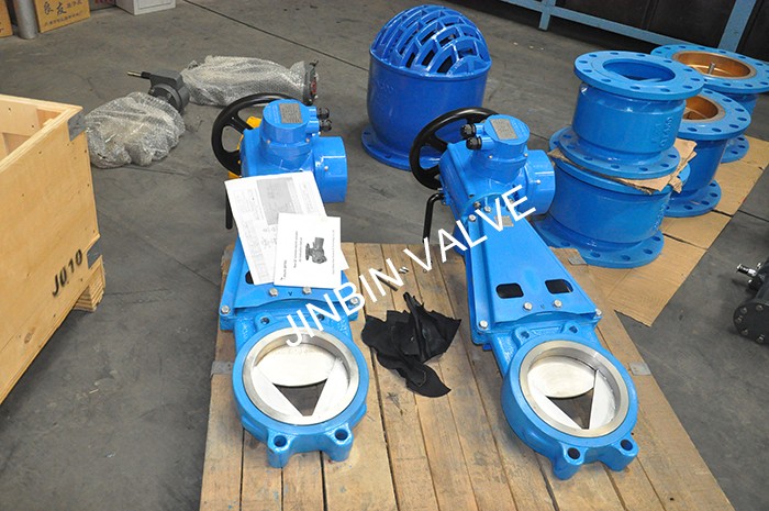 Electric actuated ductile iron V- port knife gate valve