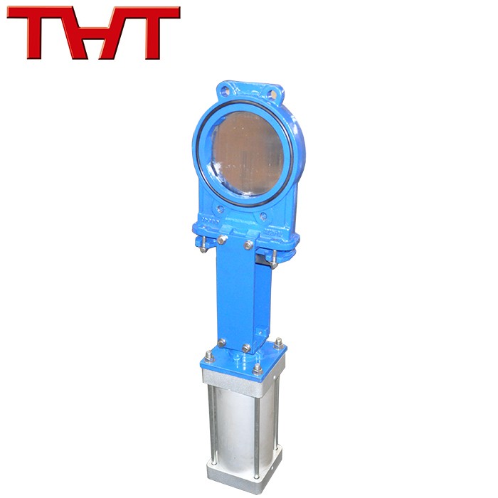 ductile iron wafer knife gate valve with pneumatic actuator