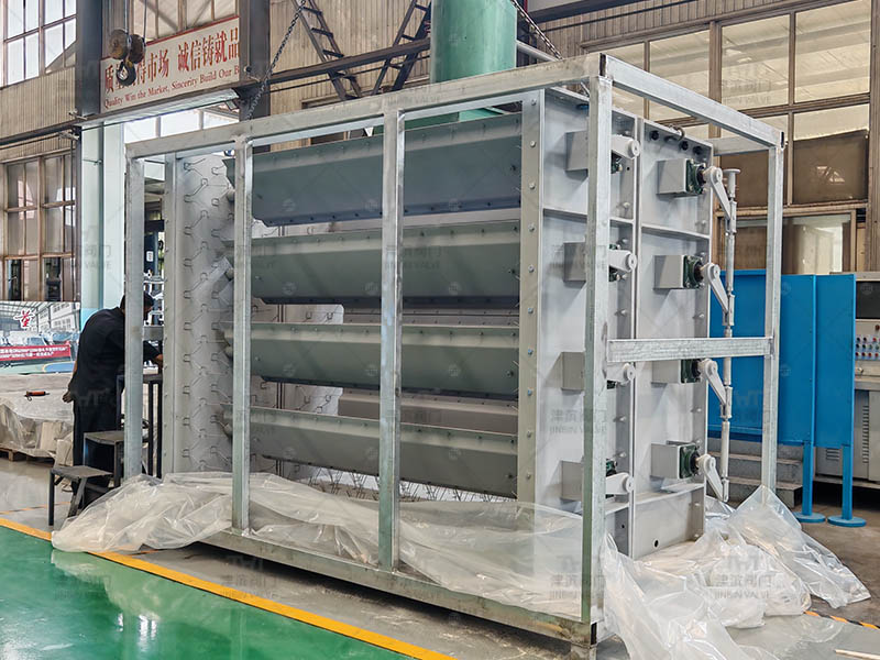 The 2800x4500 carbon steel louver damper is ready for shipment