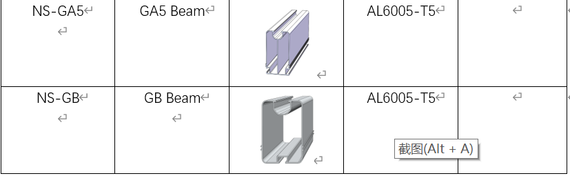 PV support structure beam