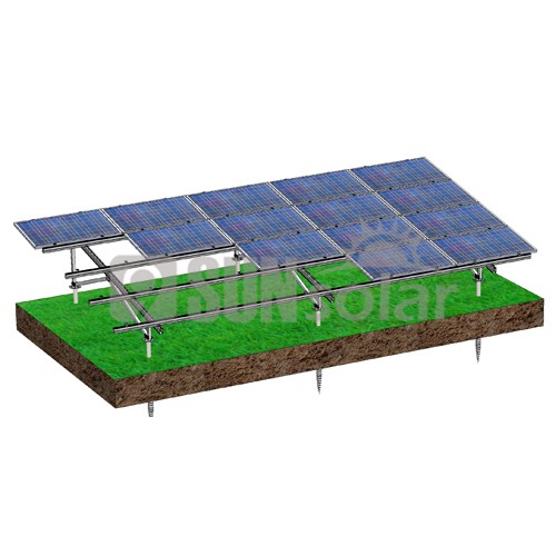 Colocação horizontal do sistema de montagem no solo solar (paisagem)