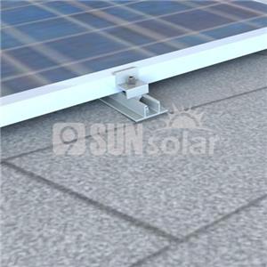 평평한 콘크리트 지붕에 태양 광 지붕 장착 시스템