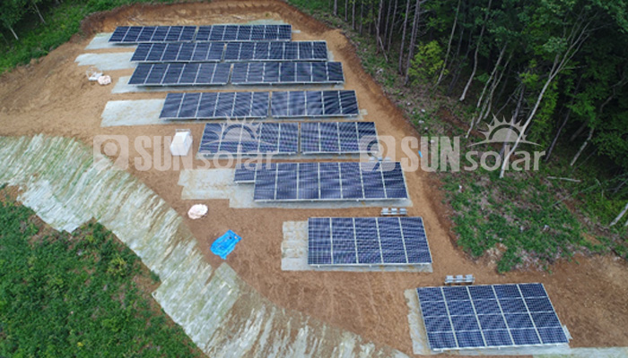 sistema de montaje en suelo de pendiente solar