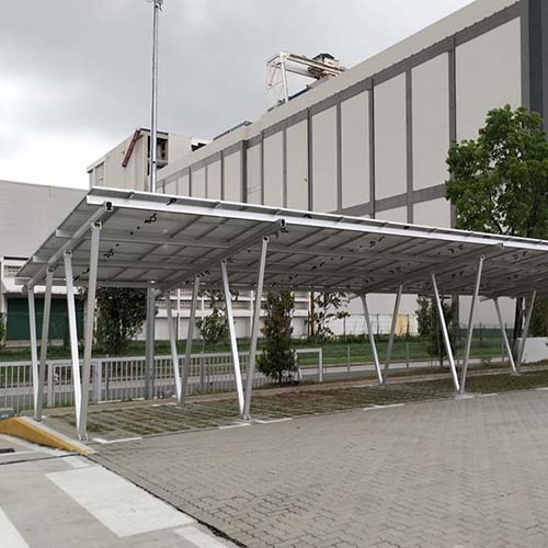 Cochera solar comercial de bajo costo, cochera de techo solar para sistema de instalación de marquesina de cochera