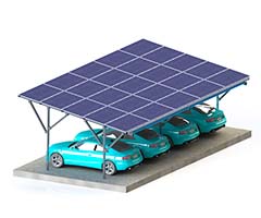 Cochera metálica fotovoltaica de construcción a buen precio con paneles solares para sistema de montaje en cochera