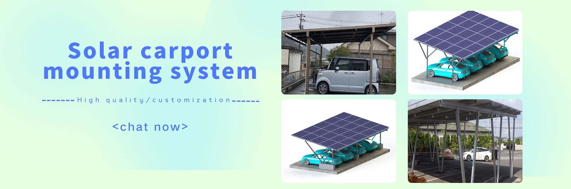 sistema di montaggio per posto auto coperto solare