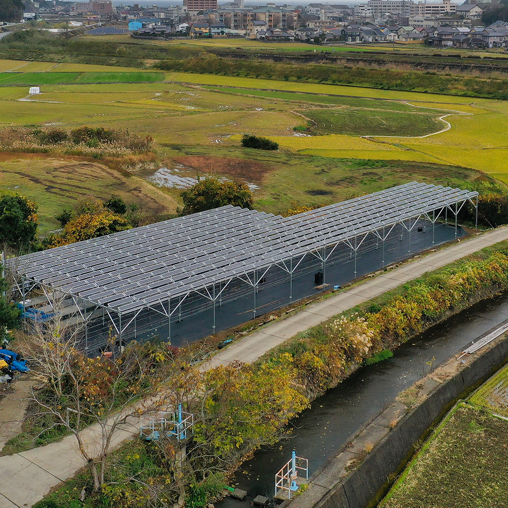 solar panel system on the farm for agriculture