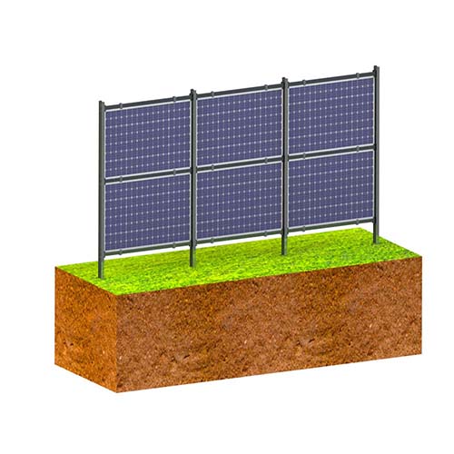 Vertical solar panel fence