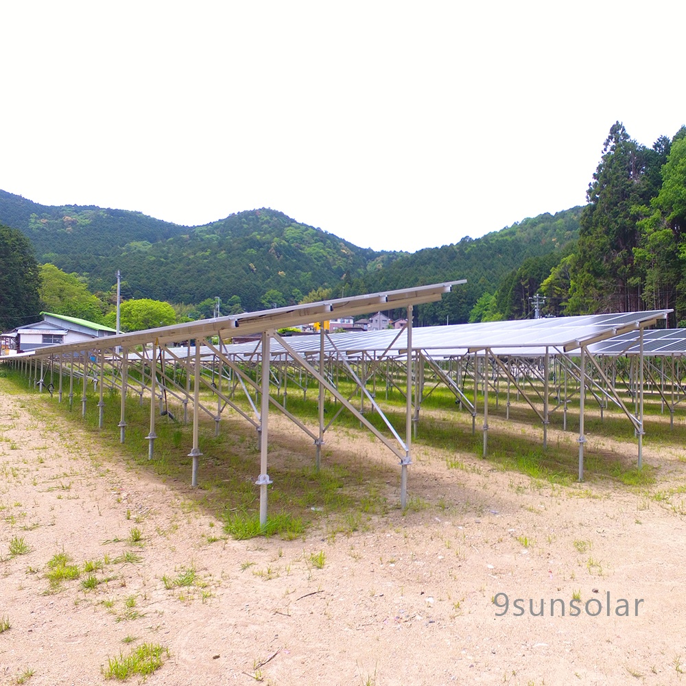 Top manufacturer 9sunsolar pv stand mounting ground solar panel mount structures for solar racking system