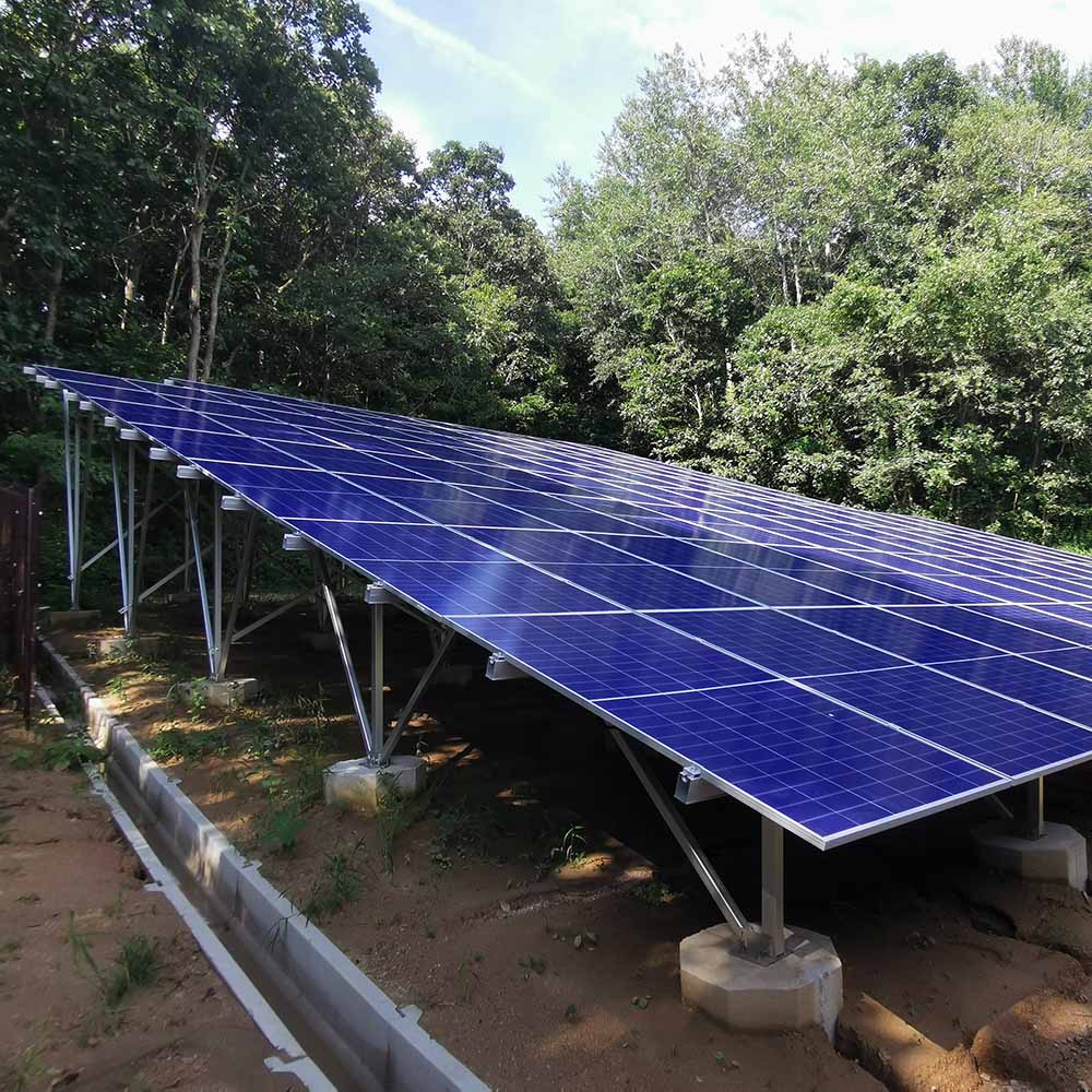 Suporte comercial de aterramento de estrutura solar de alumínio ou aço 10kw 3mw pv para sistema solar montado no solo