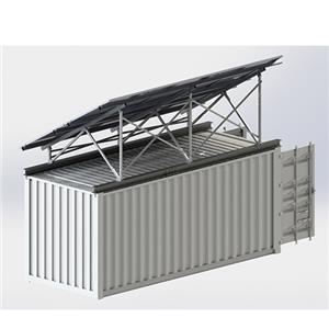 container mount solar panel support on container metal roof