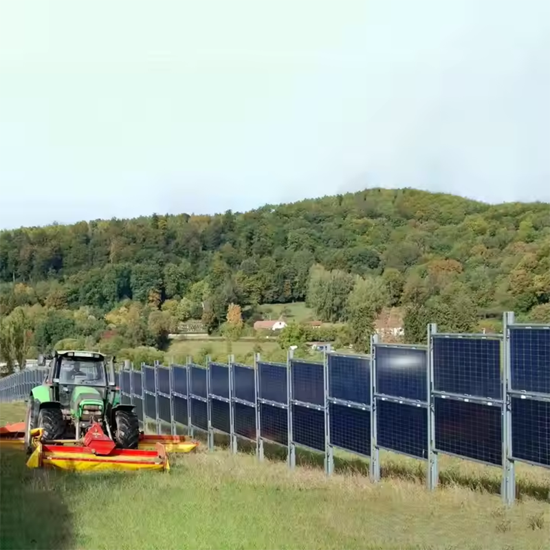 Aluminum pv bifacial vertical solar panels fence mounting array