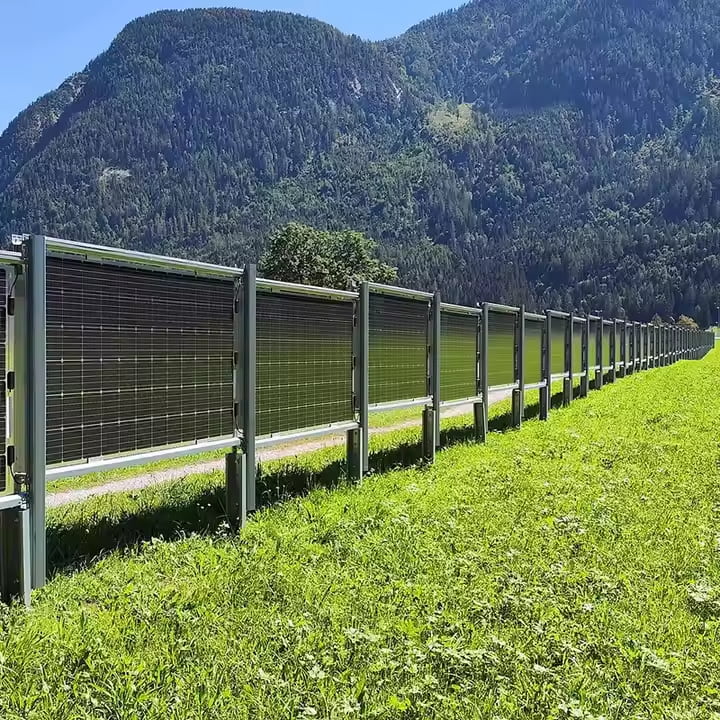 Aluminum pv bifacial vertical solar panels fence mounting array