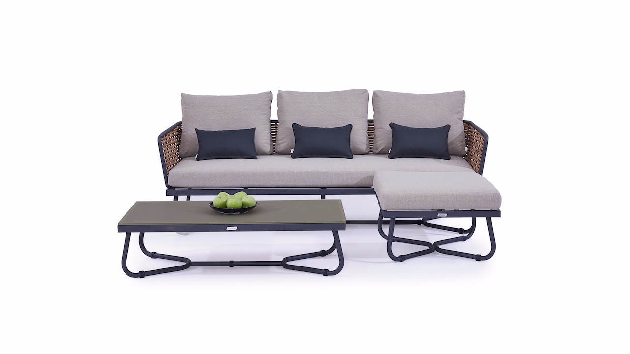 L Shaped Outdoor Couch Modular Garden Sofa