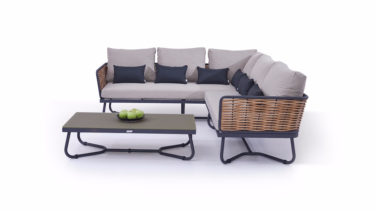 L-образный уличный диван Модульный садовый диван