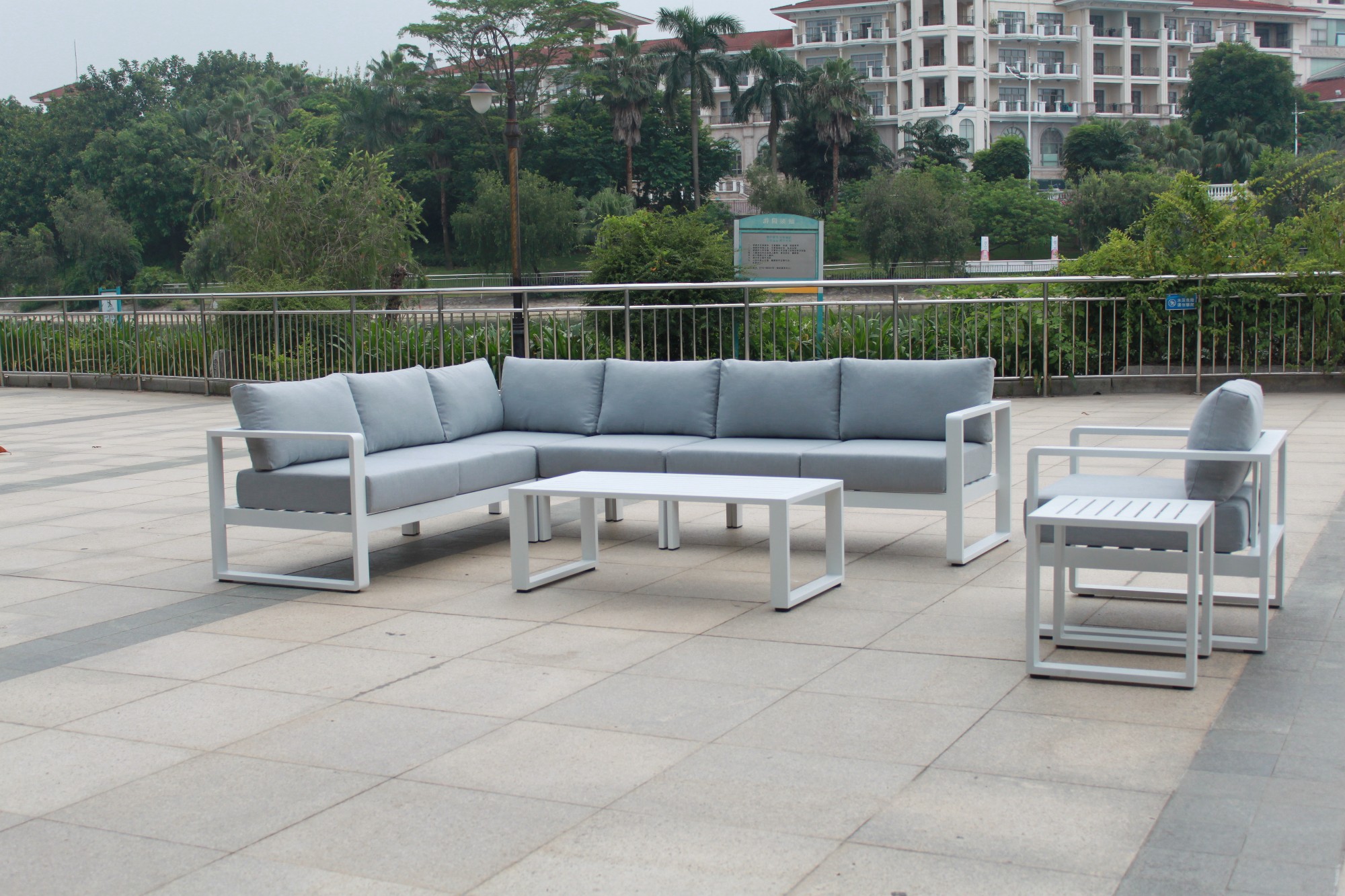 Canapea de exterior pentru mobilier de grădină în formă de L