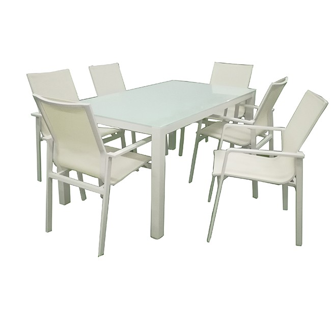 Supply Outdoor Aluminum Dining Table With Glass Wholesale Factory ...