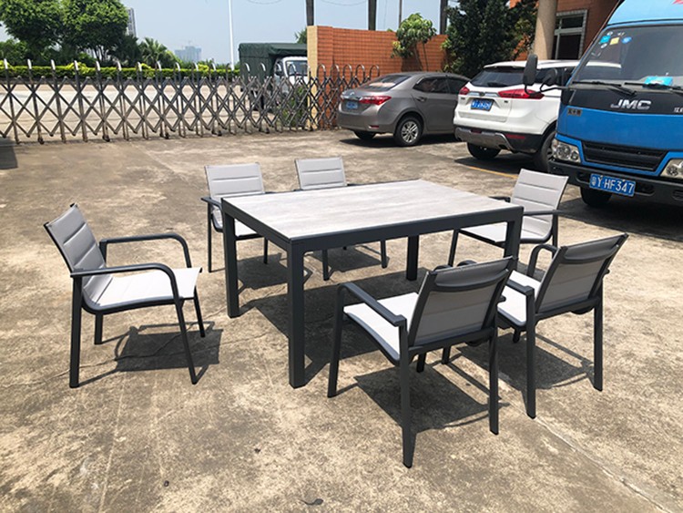 Set de masă din aluminiu pentru grădină în aer liber