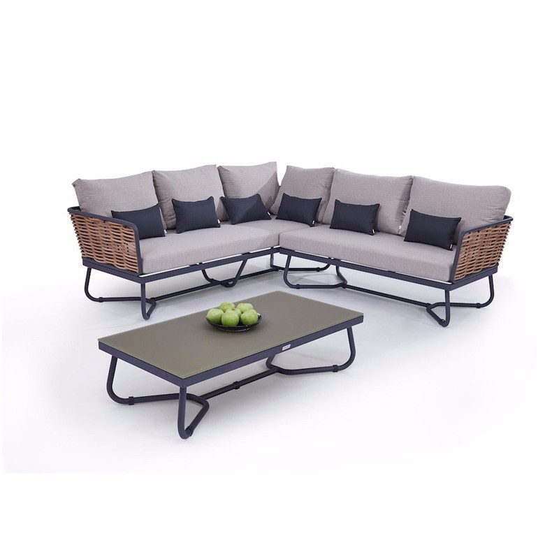 Supply L Shaped Outdoor Couch Modular Garden Sofa Wholesale Factory