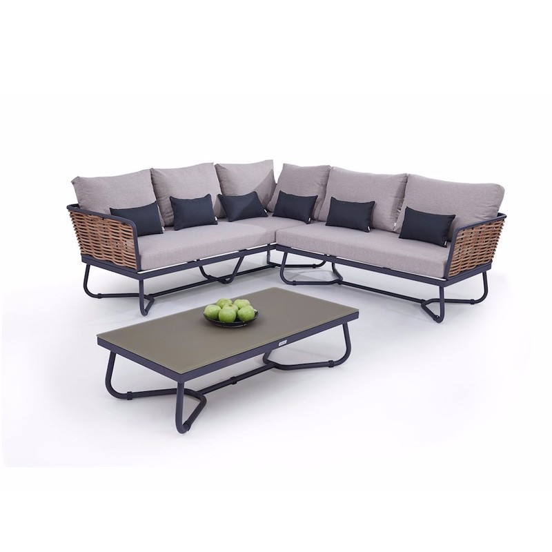 L-образный уличный диван Модульный садовый диван