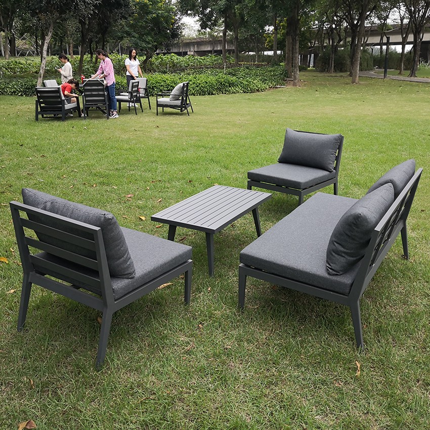 Juego de sofá de muebles de jardín moderno al aire libre