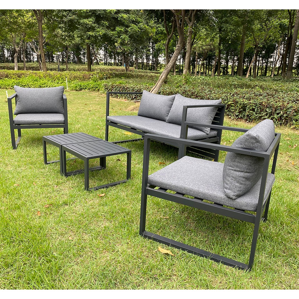 Proveedor de sofás para patio, muebles de exterior de aluminio