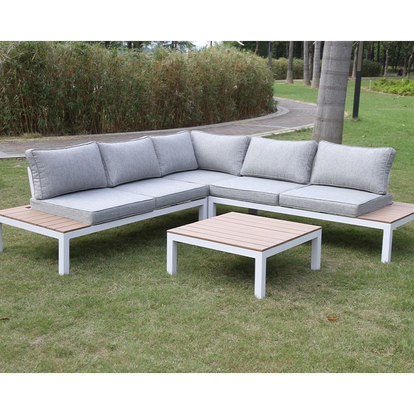 Sofá de aluminio para patio de muebles al aire libre