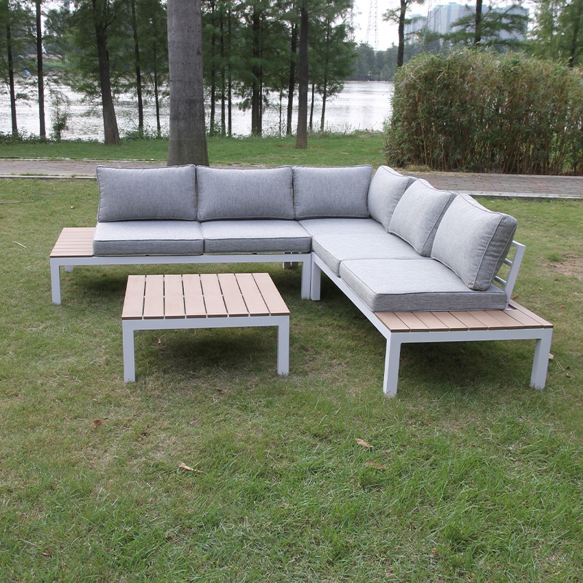Sofá de alumínio para móveis ao ar livre e pátio