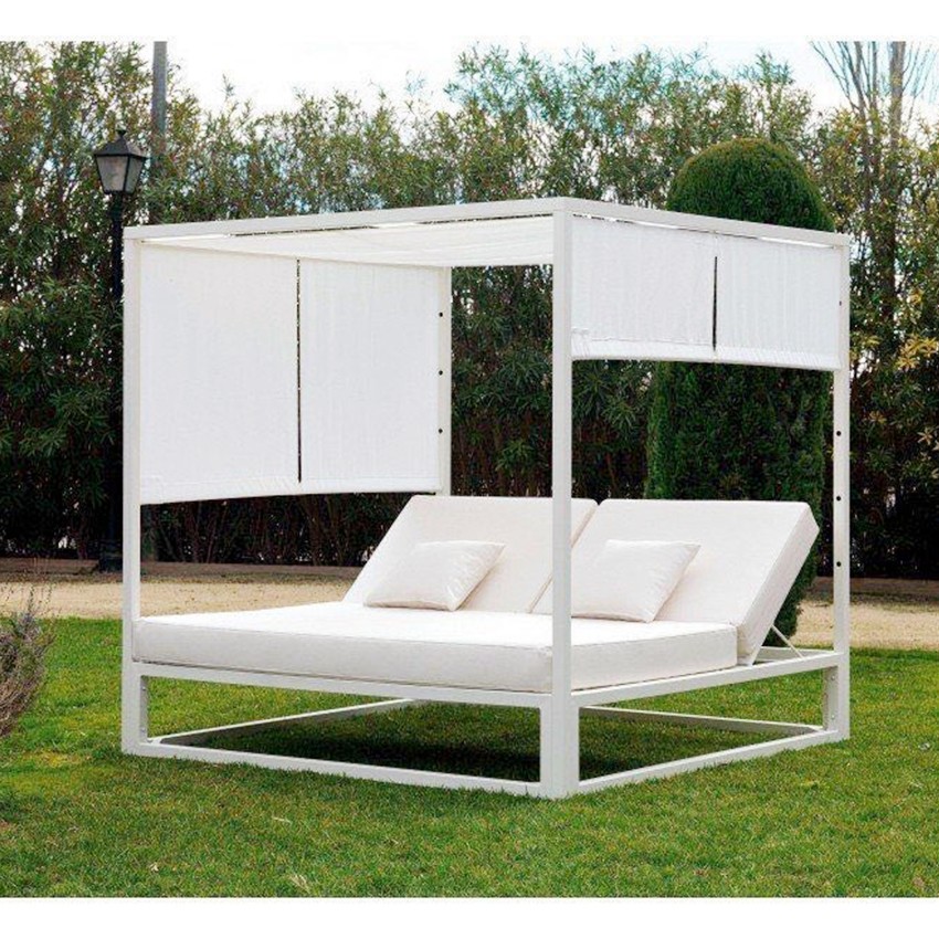 Chaise longue de jardin en aluminium pour patio extérieur