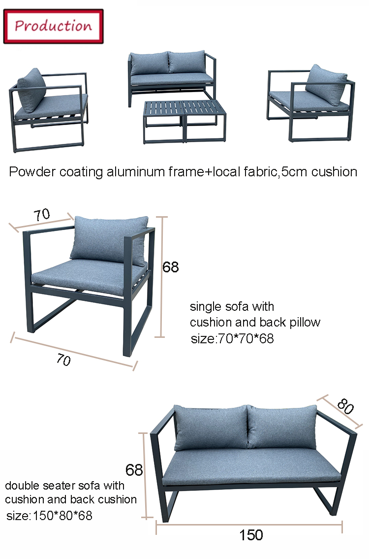 mobili da giardino in alluminio