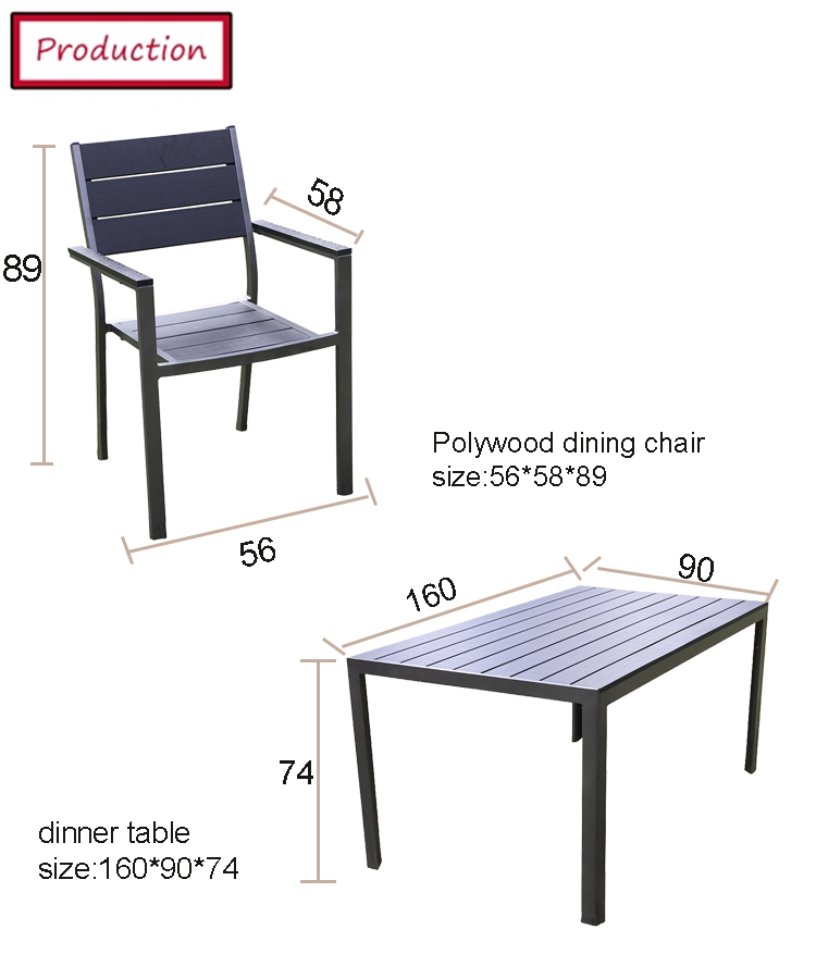 tavolo da pranzo per patio in metallo