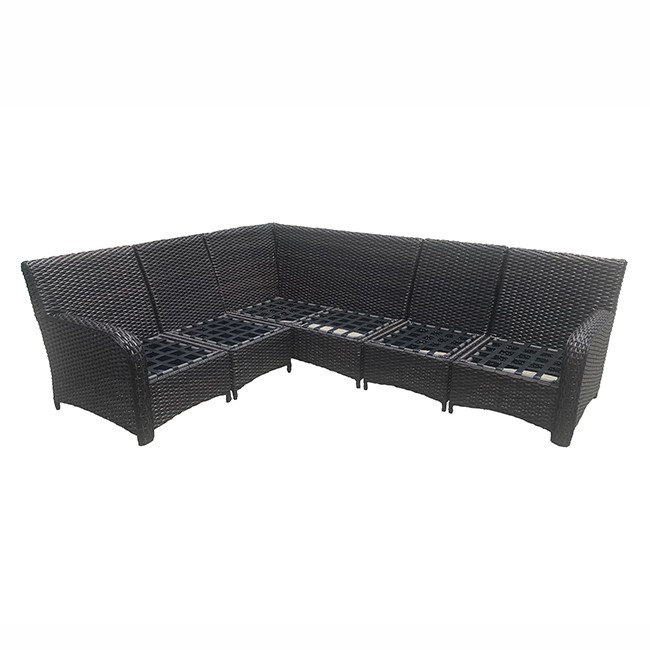 Conjunto de sofás de vime para móveis de salão ao ar livre