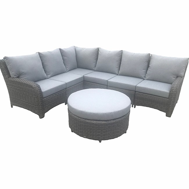 Conjunto de sofás de vime para móveis de salão ao ar livre