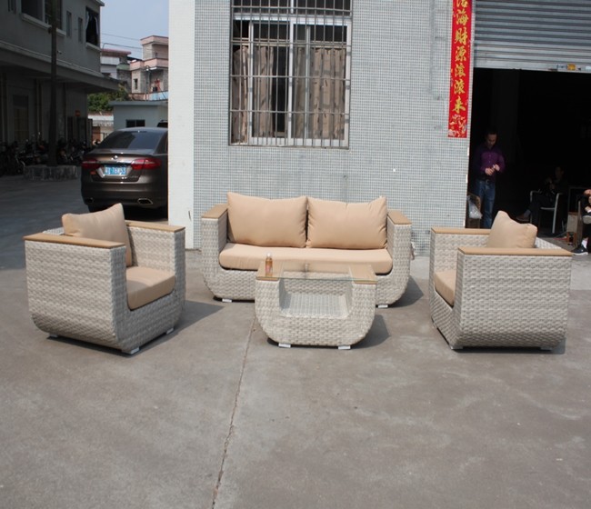 Juego de sofás para exteriores de 5 piezas, muebles de jardín vintage
