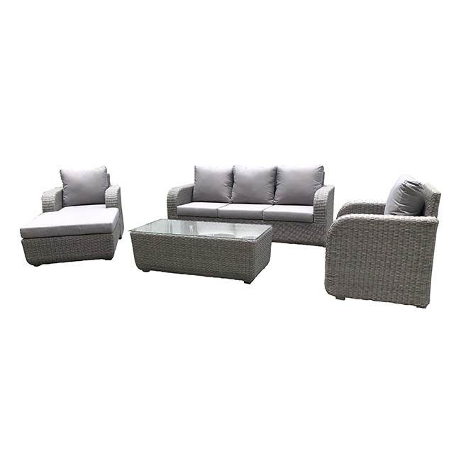 Conjunto de sofá de canto para móveis ao ar livre de rattan
