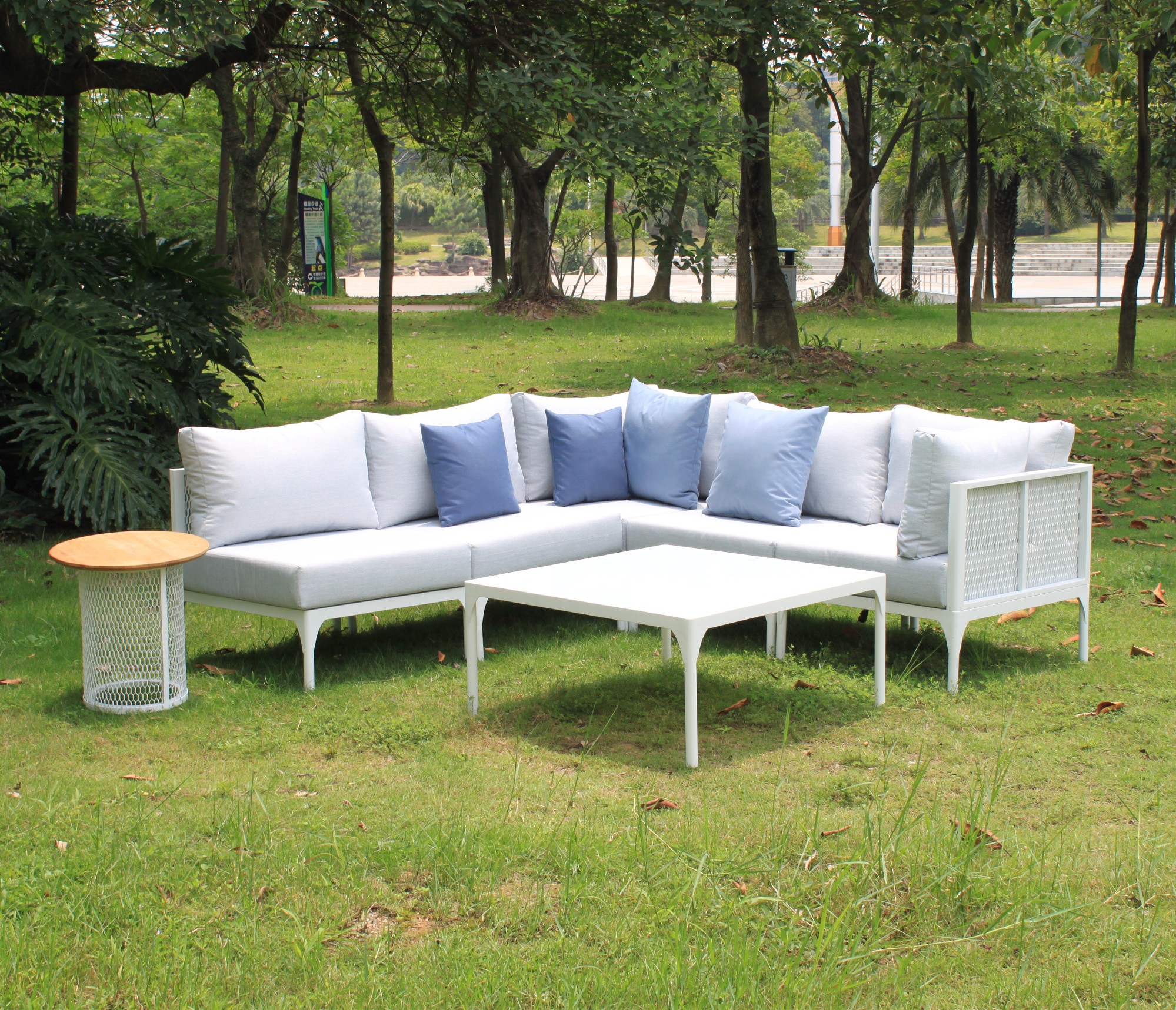 sofá de jardim de alumínio móveis de exterior