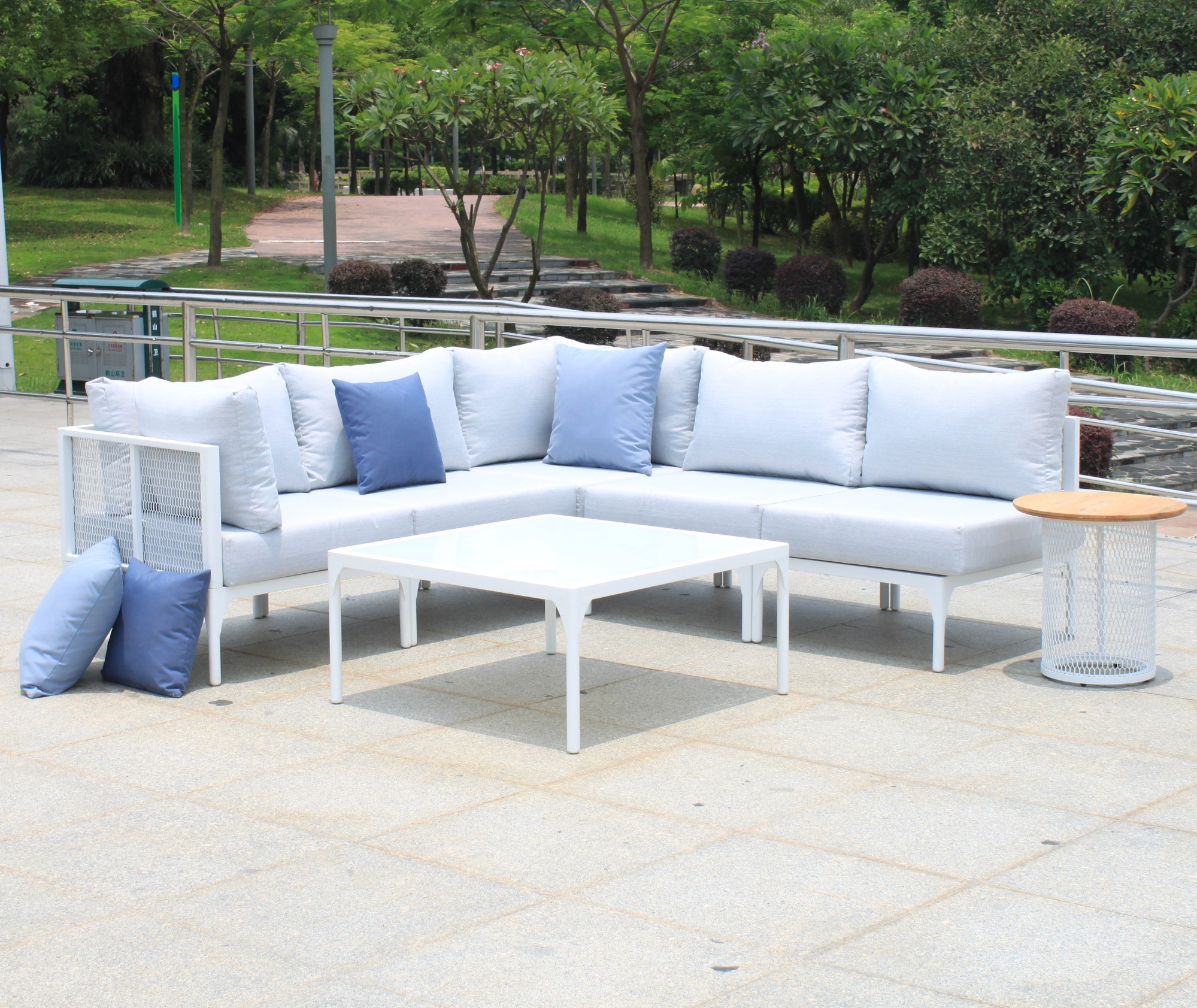 sofá de jardim de alumínio móveis de exterior