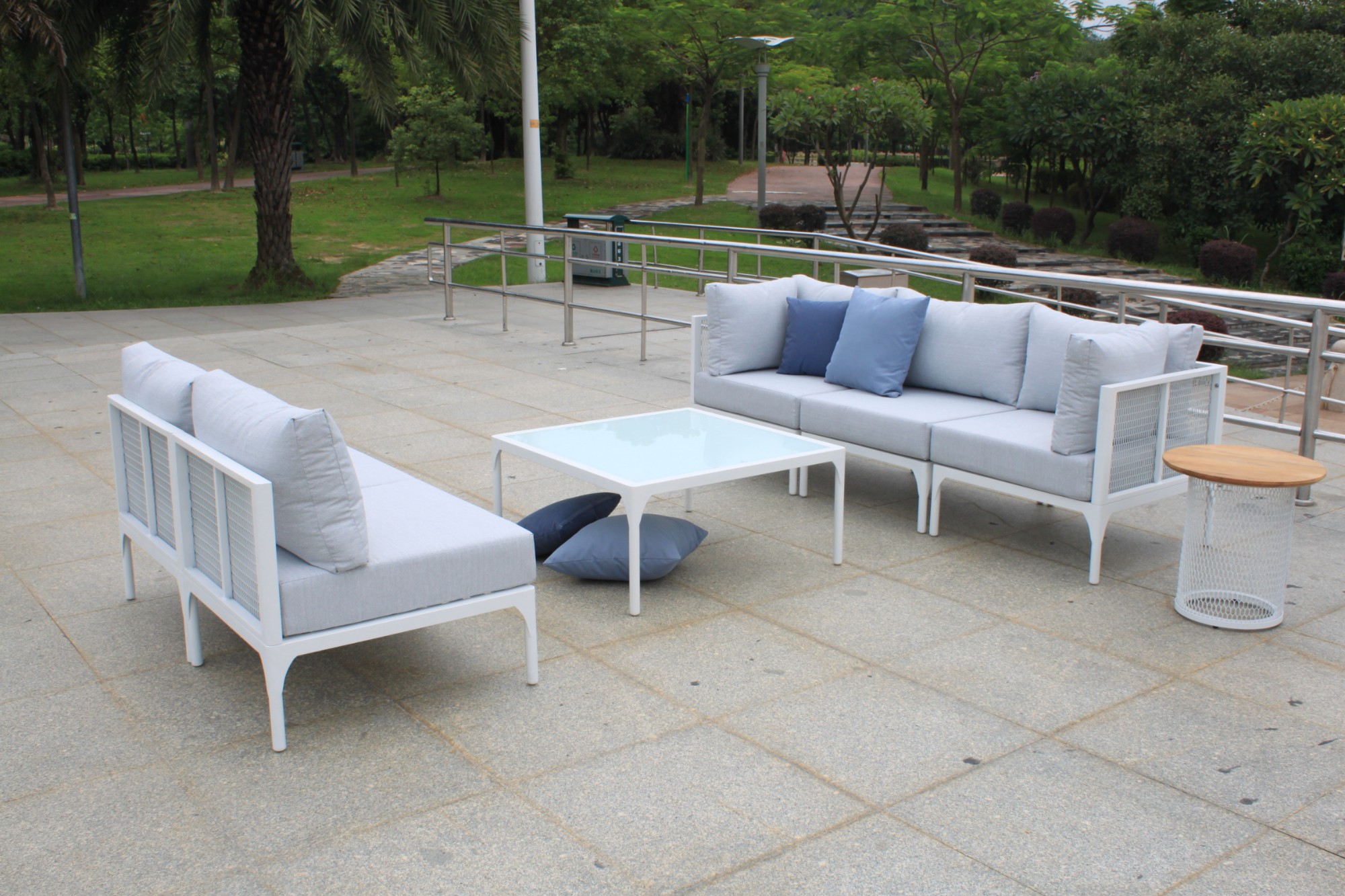 muebles de exterior del sofá del jardín de aluminio