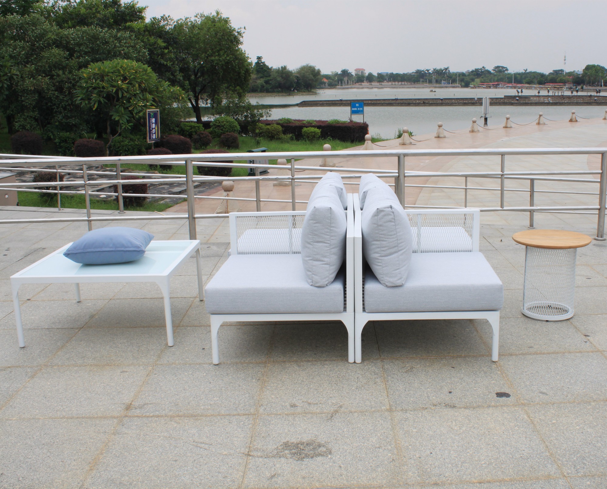 meubles d'extérieur de canapé de jardin en aluminium