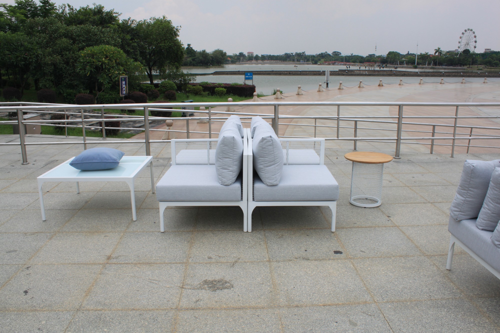 muebles de exterior del sofá del jardín de aluminio
