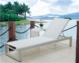 Móveis de pátio externo sling chaise lounge